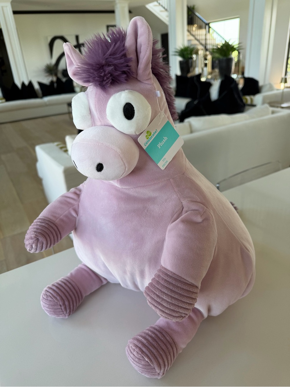 Plush Pastel Purple Donkey Stuffed Animal - Kids Toys